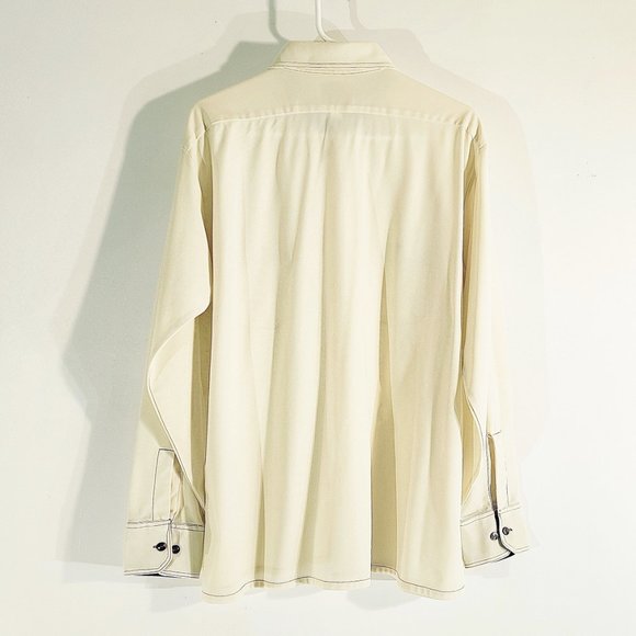 Vintage ARROW Doubler Men's 17 - 35 Button Up Polyester Shirt Contrasting Stitch - Picture 3 of 7